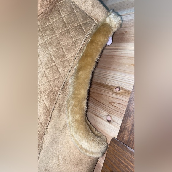 Faux Fur Vest Jaclyn Smith Plus Size XL Quilted Vest Zipped Brown Plush - Picture 4 of 9